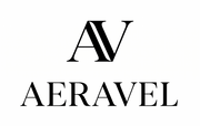 Aeravel logo, AV monogram above the AERAVEL wordmark, vertically centred