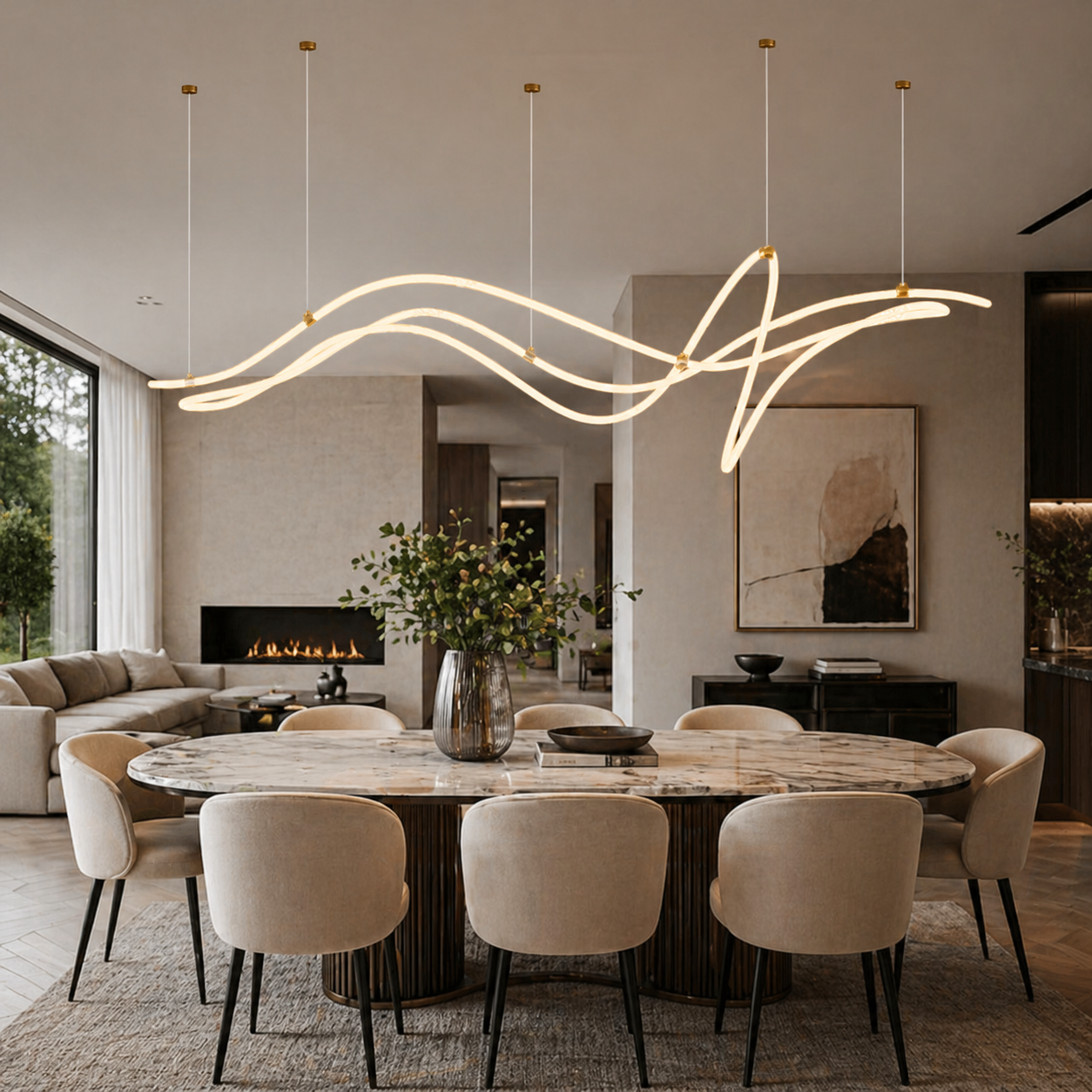 Aurelium Modern Line Art Geometry Chandelier