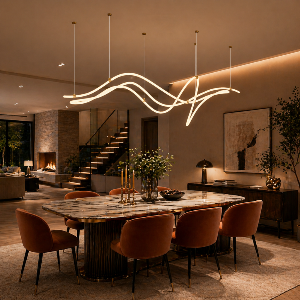 Aurelium Modern Line Art Geometry Chandelier