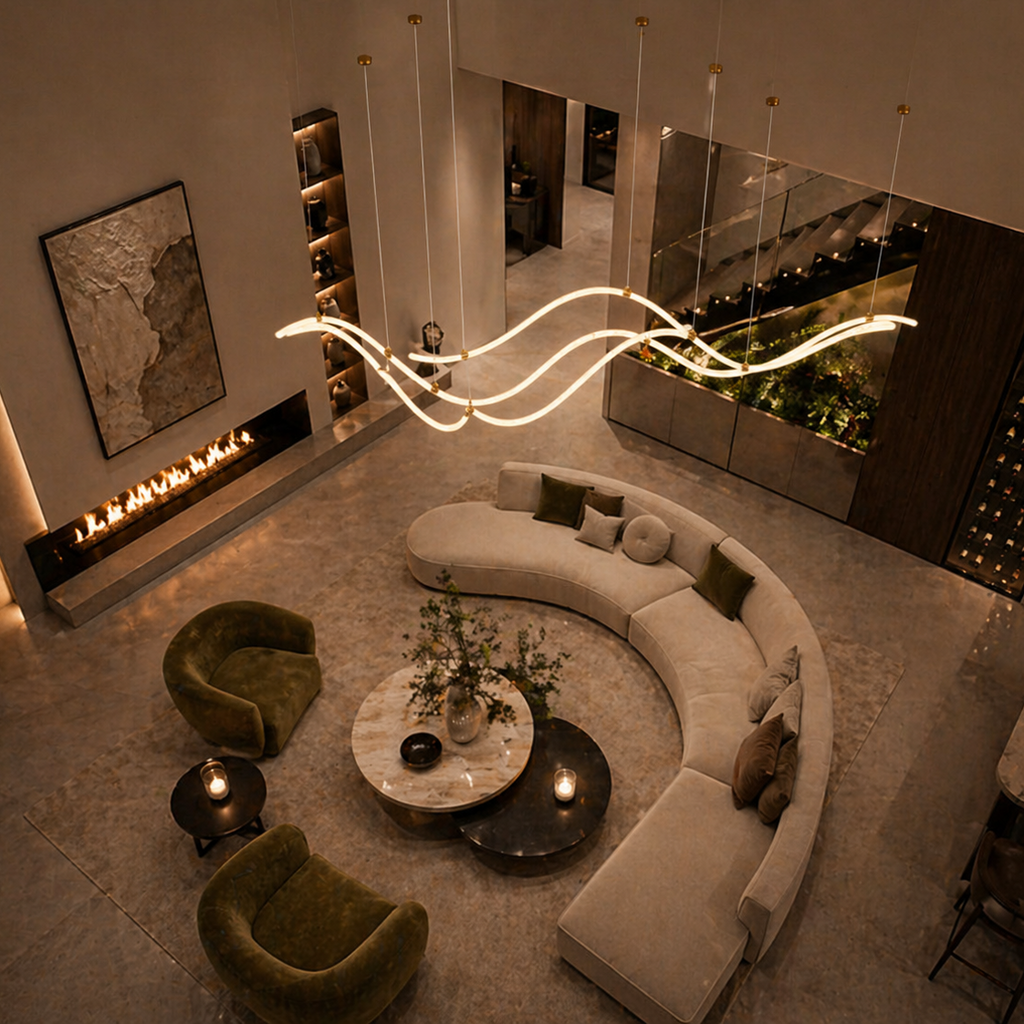 Aurelium Modern Line Art Geometry Chandelier