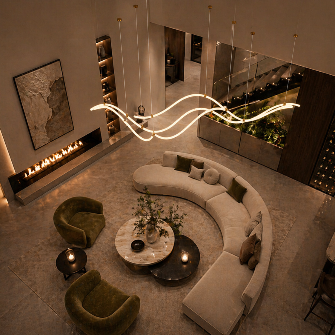 Aurelium Modern Line Art Geometry Chandelier