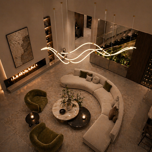 Aurelium Modern Line Art Geometry Chandelier