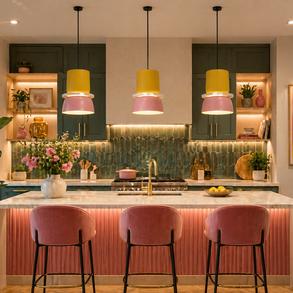 Floréon Colorful Macaron 1-Light LED Pendant Light