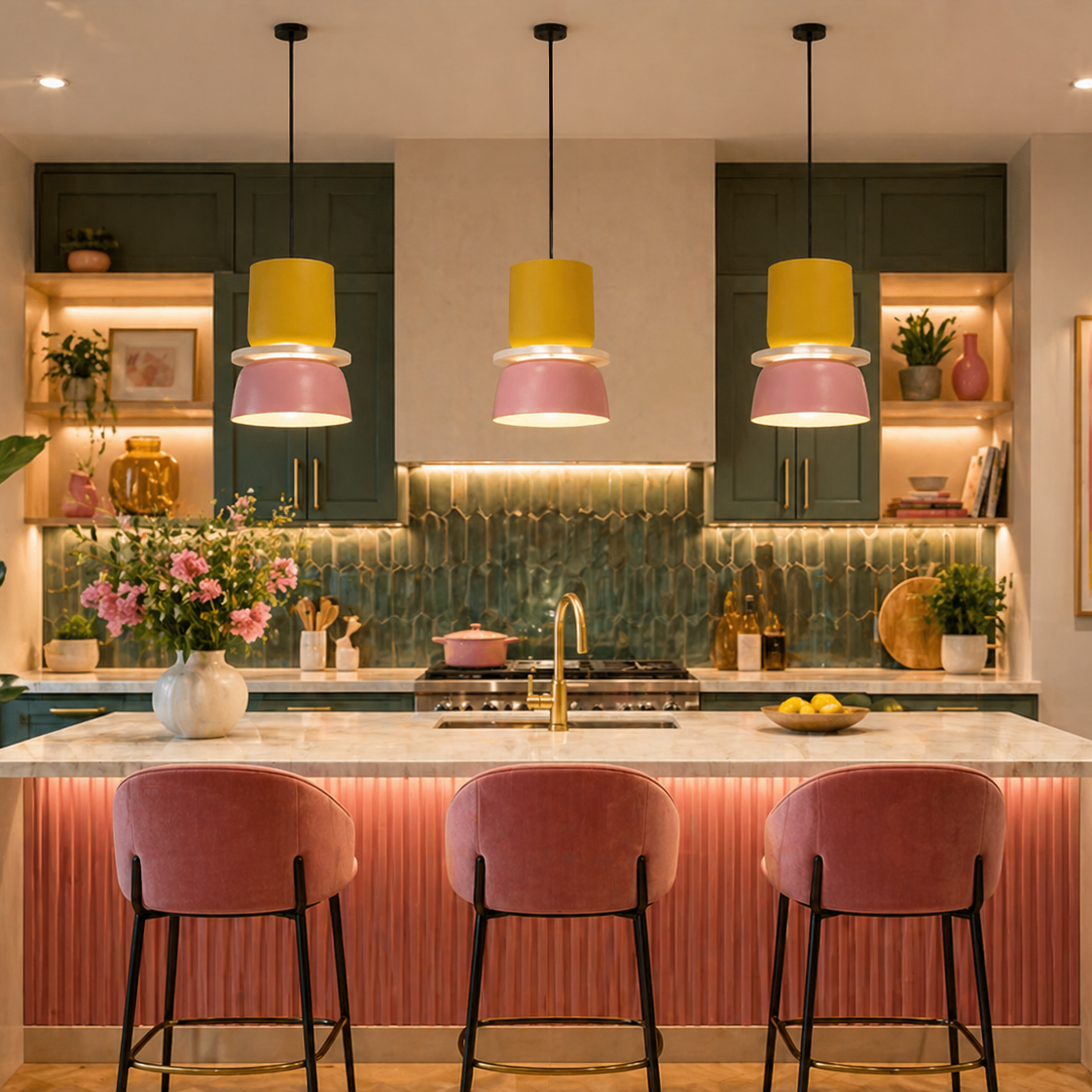 Floréon Colorful Macaron 1-Light LED Pendant Light