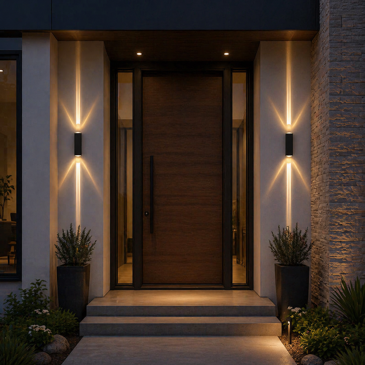 Noctara Modern Rectangular LED Outdoor Wall Sconce Lamp
