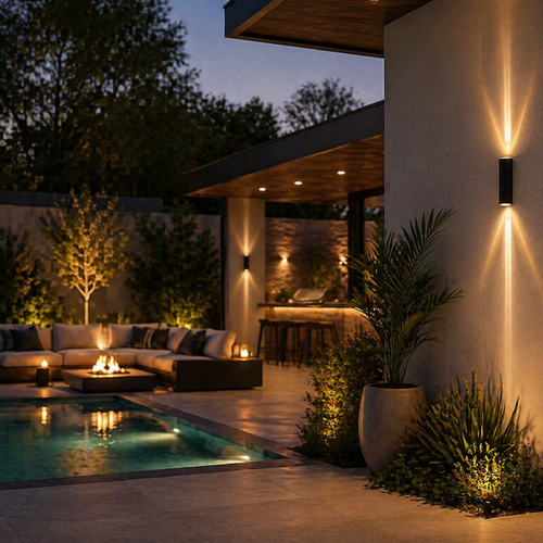 Noctara Modern Rectangular LED Outdoor Wall Sconce Lamp