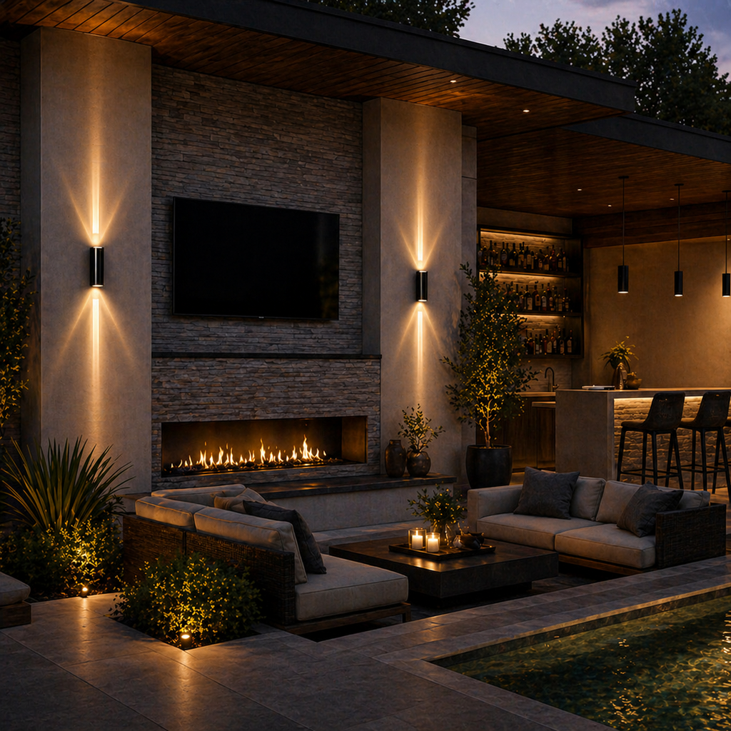 Noctara Modern Rectangular LED Outdoor Wall Sconce Lamp