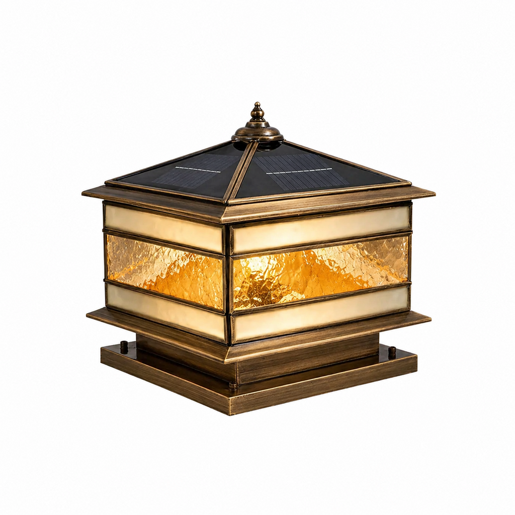 Valencrest Retro Copper Waterproof Fence Post Solar Light