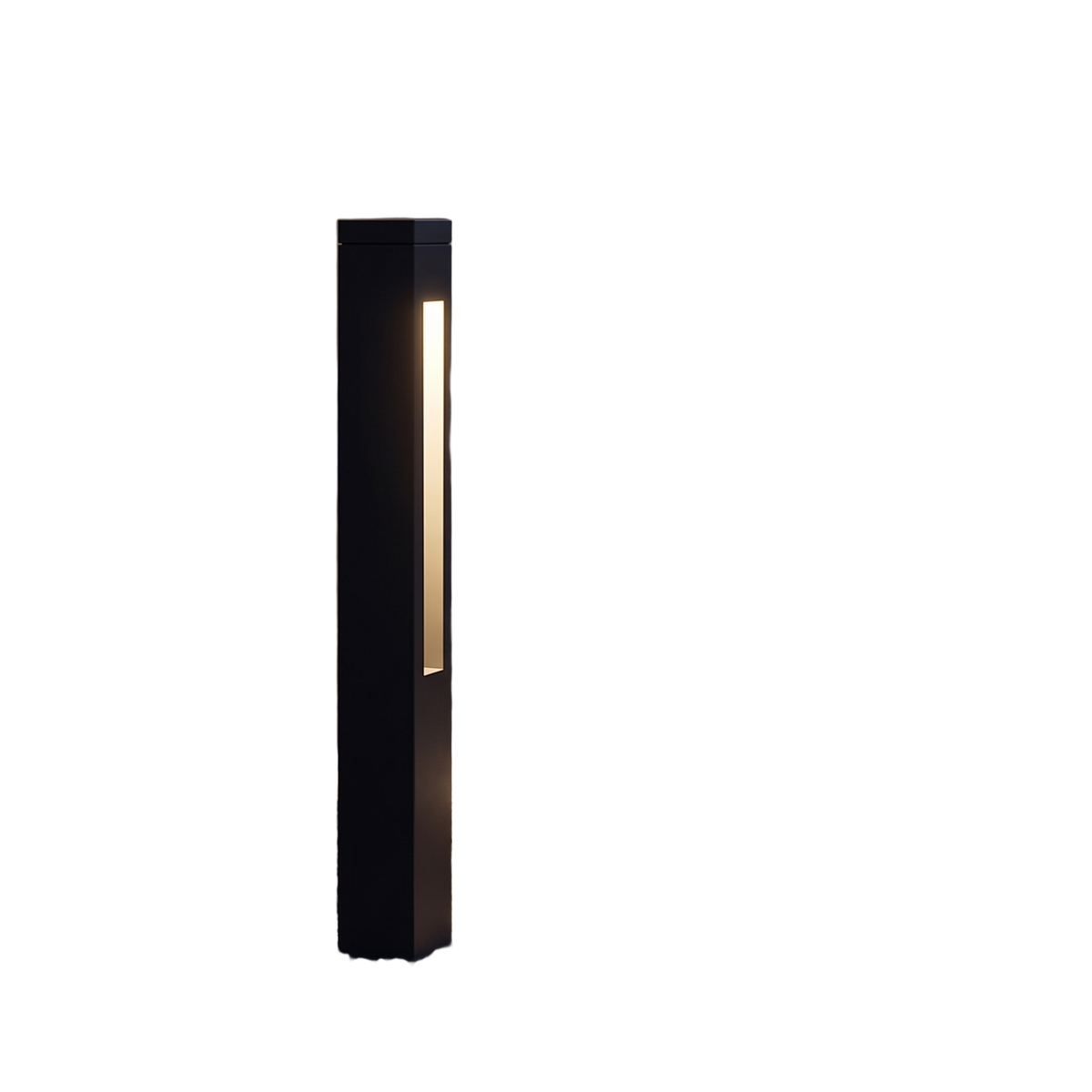 Verdano black solar LED bollard light on a white background