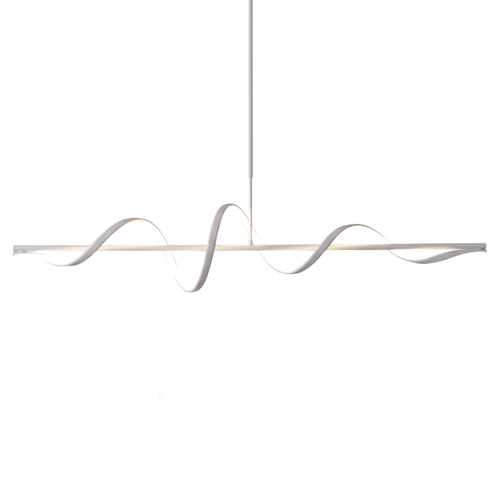 Ondelle rotating ribbon LED chandelier on a white background