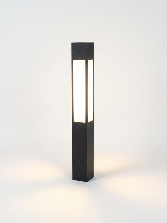 Verdano Black Solar and Hardwired LED Bollard Light Waterproof Garden Pathway Lighting