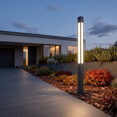 Verdano light column at 98 inches beside a driveway
